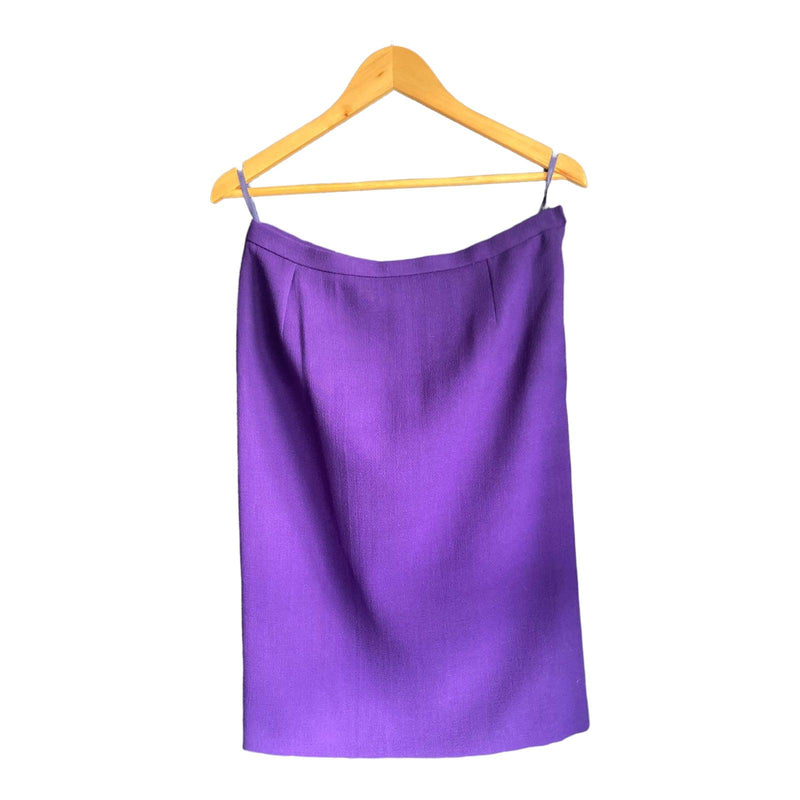 Simpson Wool Purple Skirt Suit UK Size 12 - Ava & Iva