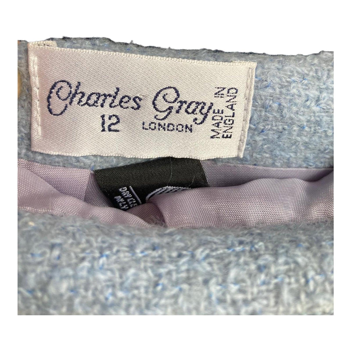 Charles Gray Wool Pale Blue Skirt Suit Jacket UK Size 10 Skirt UK Size 12 - Ava & Iva