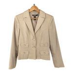 DKNY Silk Mix Jacket Cream Single Breasted Size 10 - Ava & Iva