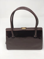 Vintage Beards of Cheltenham Brown Patent Waddy Bag - Ava & Iva