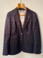 Flynn Lamont Country Jacket Wool Navy Check UK Size 8 BNWT RRP £398 - Ava & Iva