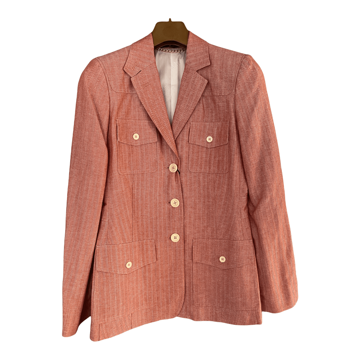 Daks "Jane" Jacket Red Wooland Linen Mix Jacket Red Herringbone UK Size 10 BNWT - Ava & Iva