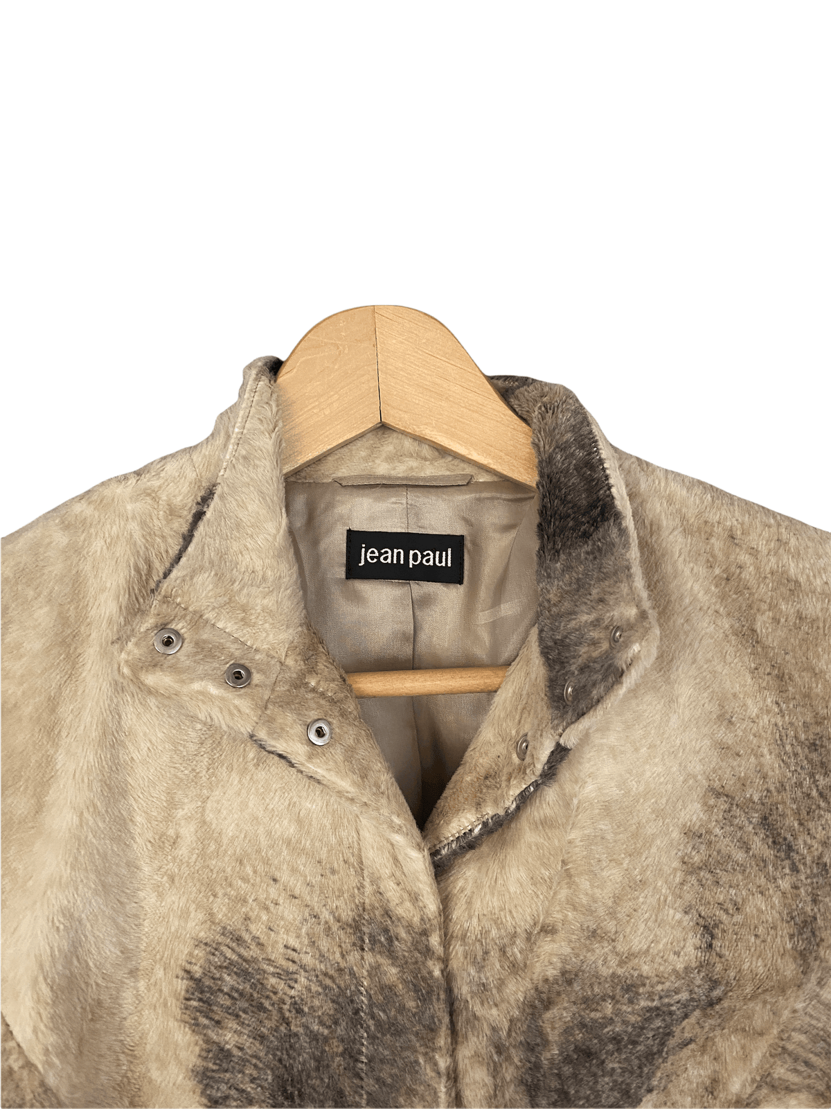 Jean Paul Faux Fur Jacket Cream and Brown UK Size 10 - Ava & Iva