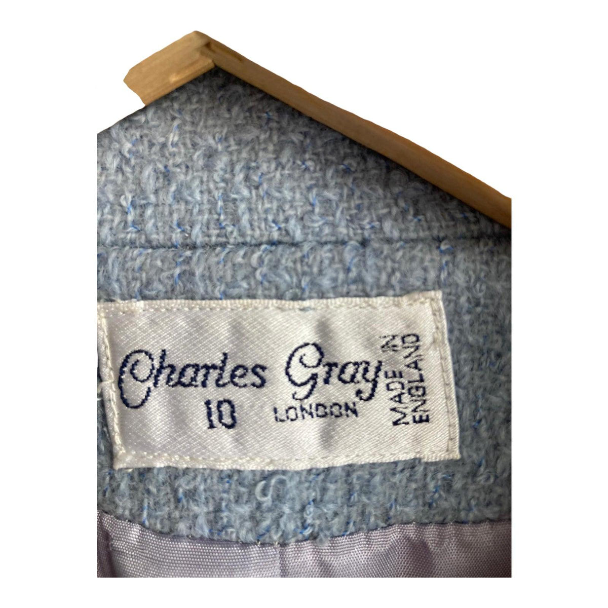 Charles Gray Wool Pale Blue Skirt Suit Jacket UK Size 10 Skirt UK Size 12 - Ava & Iva