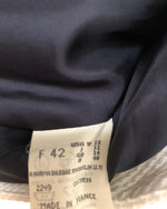 Guy Laroche Boutique Vintage 100% Cotton 7/8 Sleeve Day Evening Jacket Navy Blue White UK Size 14 - Ava & Iva