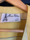 Vintage Pierre Delion Yellow Vertical Striped Skirt And Co-ordinating Sleeveless Jacket UK Size 10 - Ava & Iva