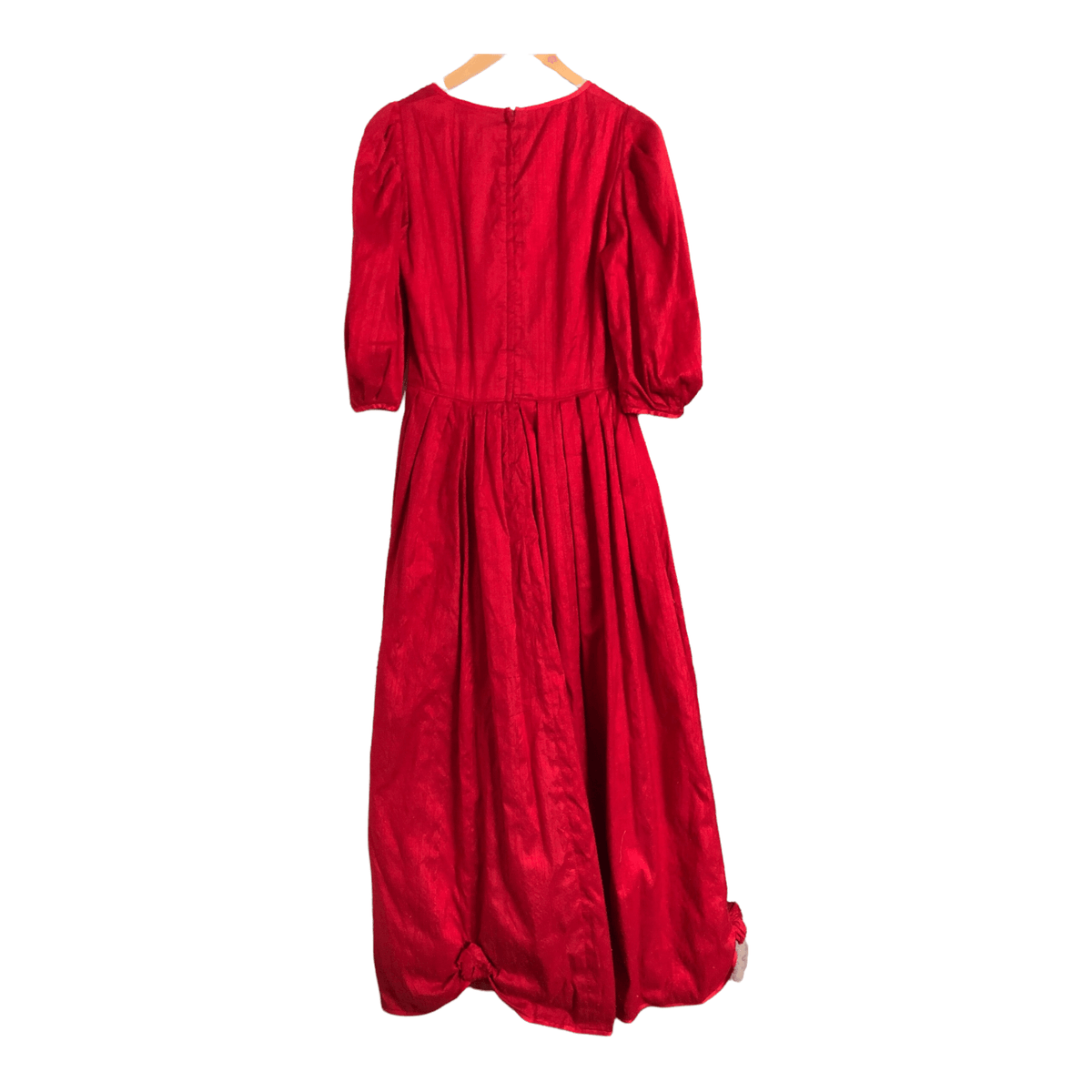Unbranded Vintage Silk Half Sleeve Maxi Dress Scarlet Red UK Size 10-12 - Ava & Iva