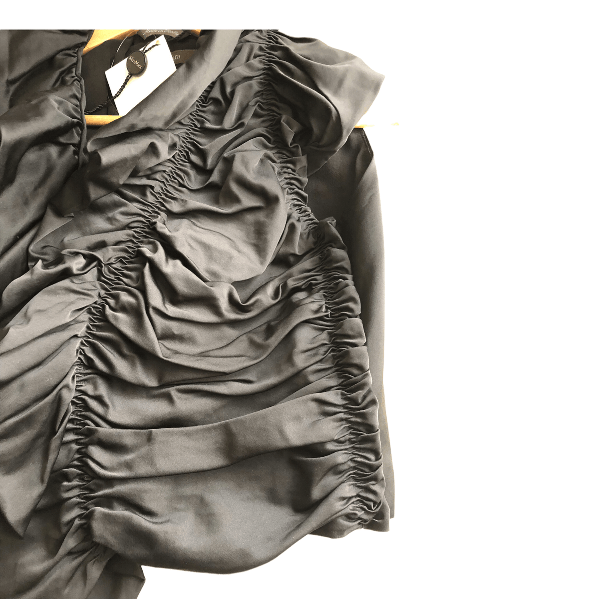 Max Mara Cotton Sleeveless Ruched Cropped Evening Jacket Black BNWT UK Size M/L - Ava & Iva