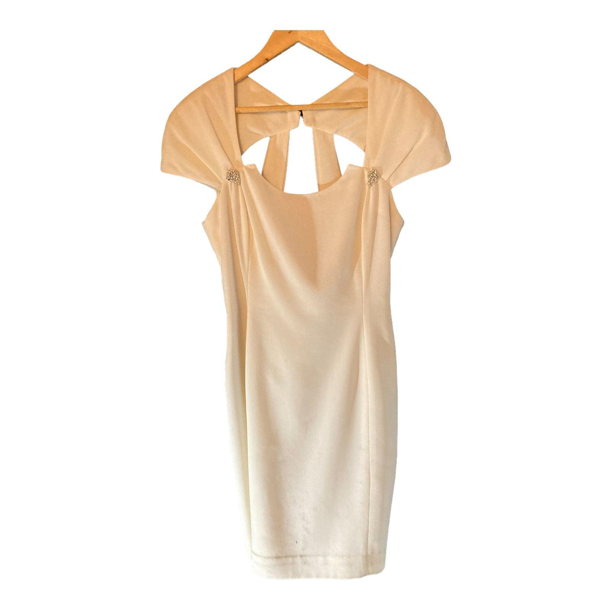 Casianet Cream Cocktail Capped Sleeved Dress UK Size 14 - Ava & Iva