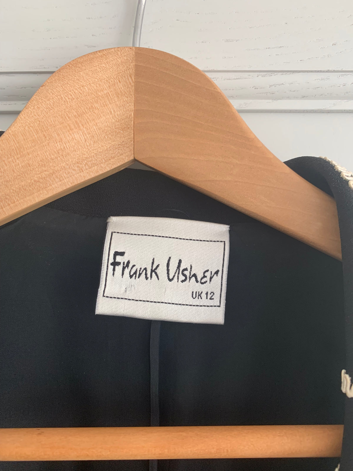 Frank Usher Single Breasted Jacket Black UK Size 12 - Ava & Iva