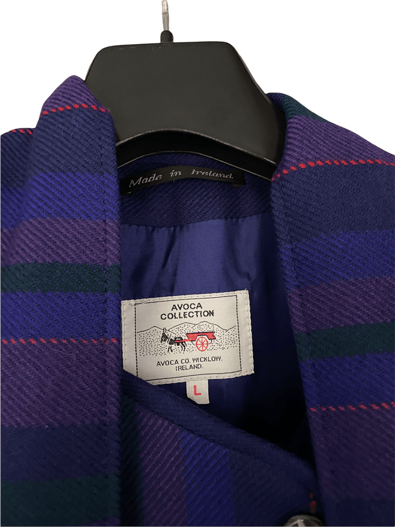 Avoca Irish Wool Cape Purple Fully Lined with Scarf UK size L - Ava & Iva