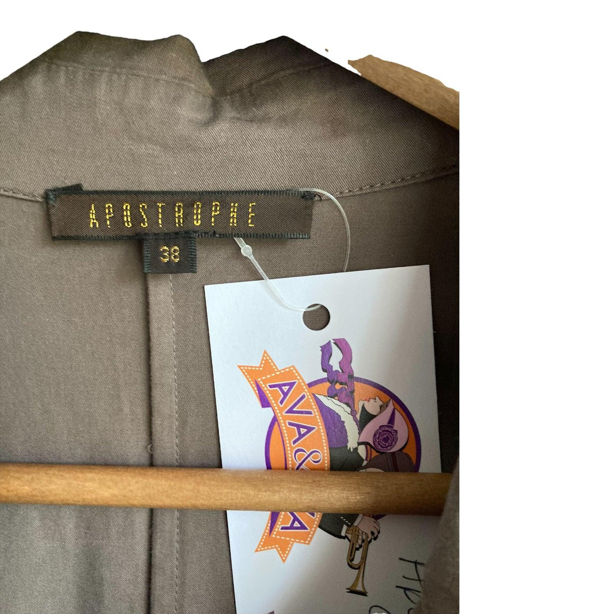 Apostrophe Cotton Taupe 3/4 Sleeved Dress Size 38 UK Size 12 - Ava & Iva