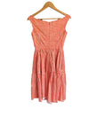 Carven Cotton Orange Checked Sleeveless Dress Size 36 UK Size 8 - Ava & Iva