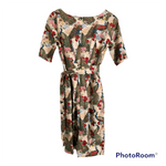 Vanity Project by Limb 100% Cotton Short Sleeve Belted Shift Dress Multicoloured UK Size 12 - Ava & Iva