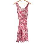Burberry Pink Floral 100% Silk Summer Dress with Satin Belt Size 10 - Ava & Iva