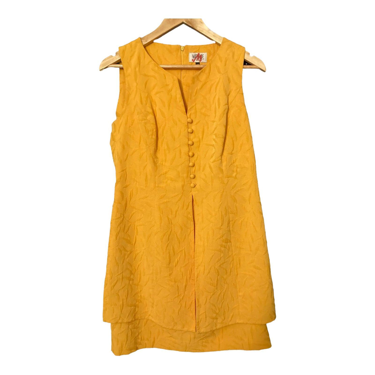 Mathilde Cotton Mustard Sleeveless Dress Size 42 UK Size 10 - Ava & Iva