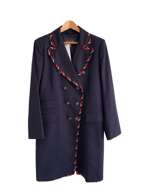 Moloh Double Breasted Coat Navy UK Size 14/16 - Ava & Iva
