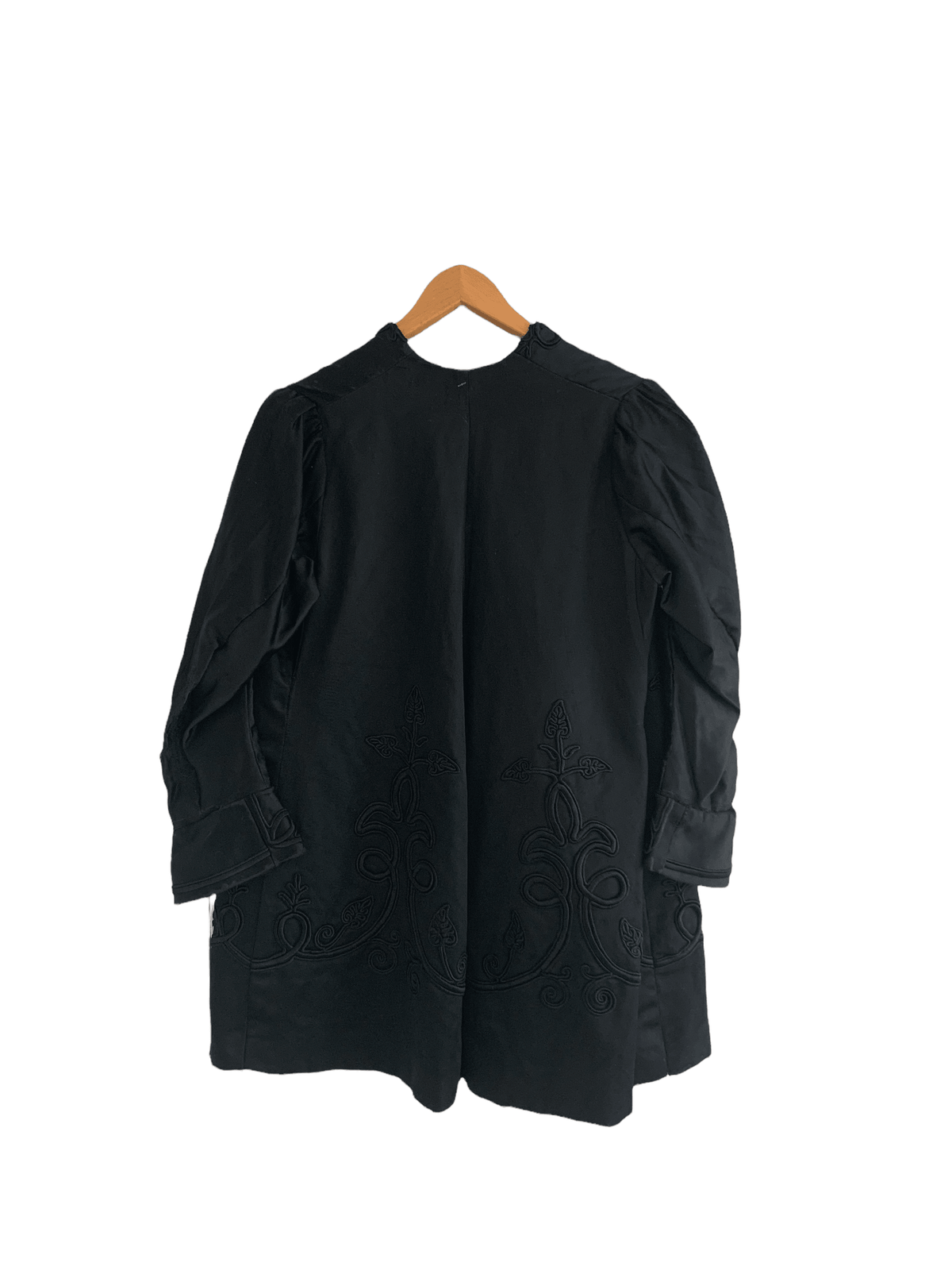Vintage Ribbon Embroidered Evening Jacket Black Size S/M - Ava & Iva