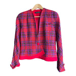 Hardob Wool Blend Red Multi-Coloured Long Sleeved Jacket UK Size 10 - Ava & Iva