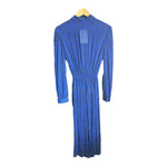 Tricosa Royal Blue and Black Patterned Long Sleeved Dress UK Size 16 - Ava & Iva