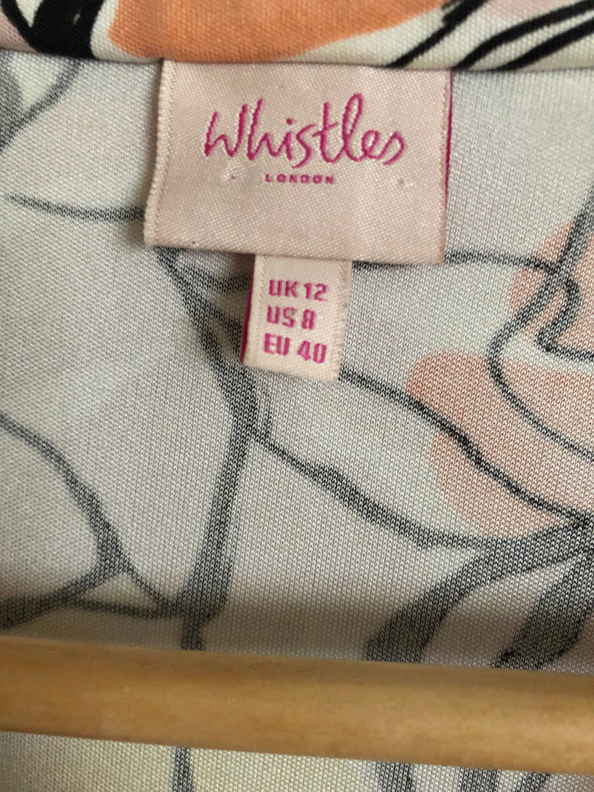 Whistles 100% Silk Short Sleeved Belted Shirt Dress Pale Pink / Multicoloured Geometric Print UK Size 12 - Ava & Iva