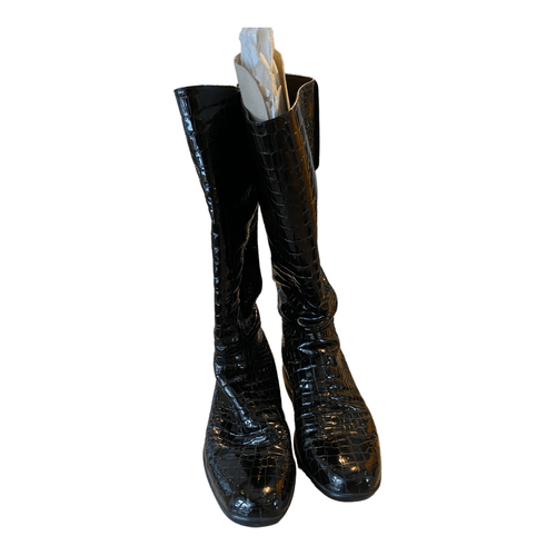 Prada Black Patent Boots - Ava & Iva