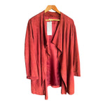 East Suede Burgundy Long Sleeved Coat UK Size 12 - Ava & Iva