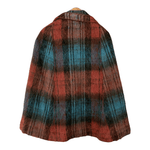 Andrew Stewart Vintage Wool and Mohair Tartan Cape with Belt Red Blue Size M/L - Ava & Iva