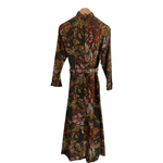 Vintage Camilla of Copenhagen Est. Viscose Long Sleeve Ruffled Fit & Flare Maxi Dress Black Multi Block Circle Print UK Size 10 - Ava & Iva