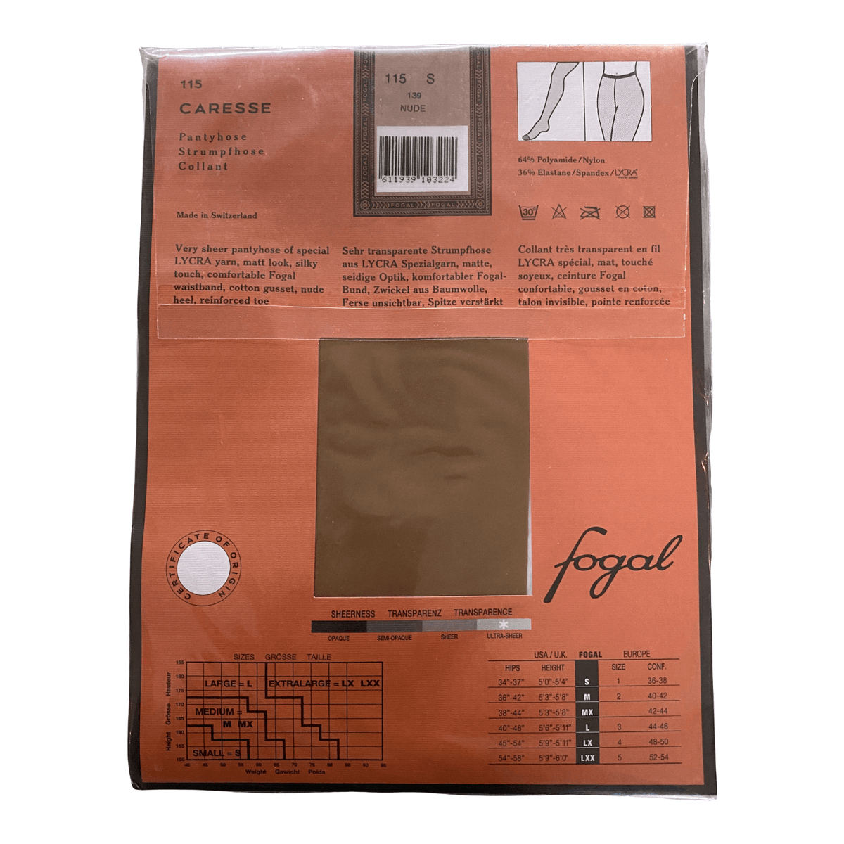 Fogal Caresse 115 S 139 Nude - Ava & Iva