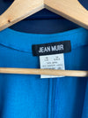 Vintage Jean Muir Wool Turquoise Waterfall Front Long Sleeved jacket UK Size 16 - Ava & Iva