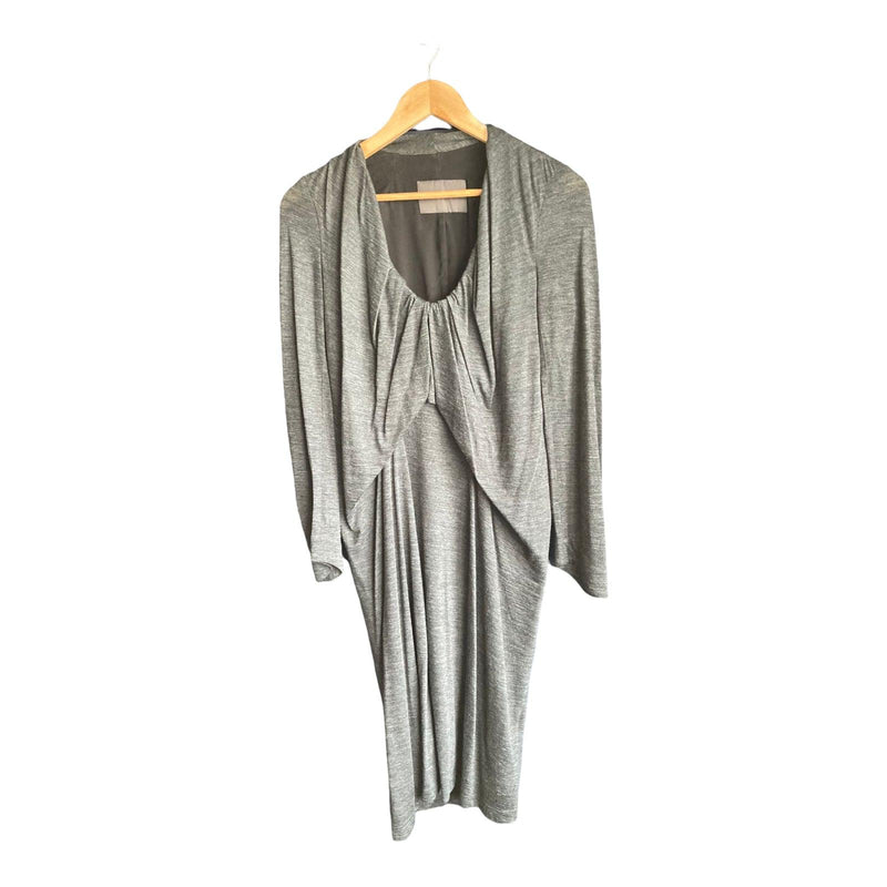 ScanLan & Theodore Wool Grey Mark Full Length Sleeve Dress UK Size 12 - Ava & Iva