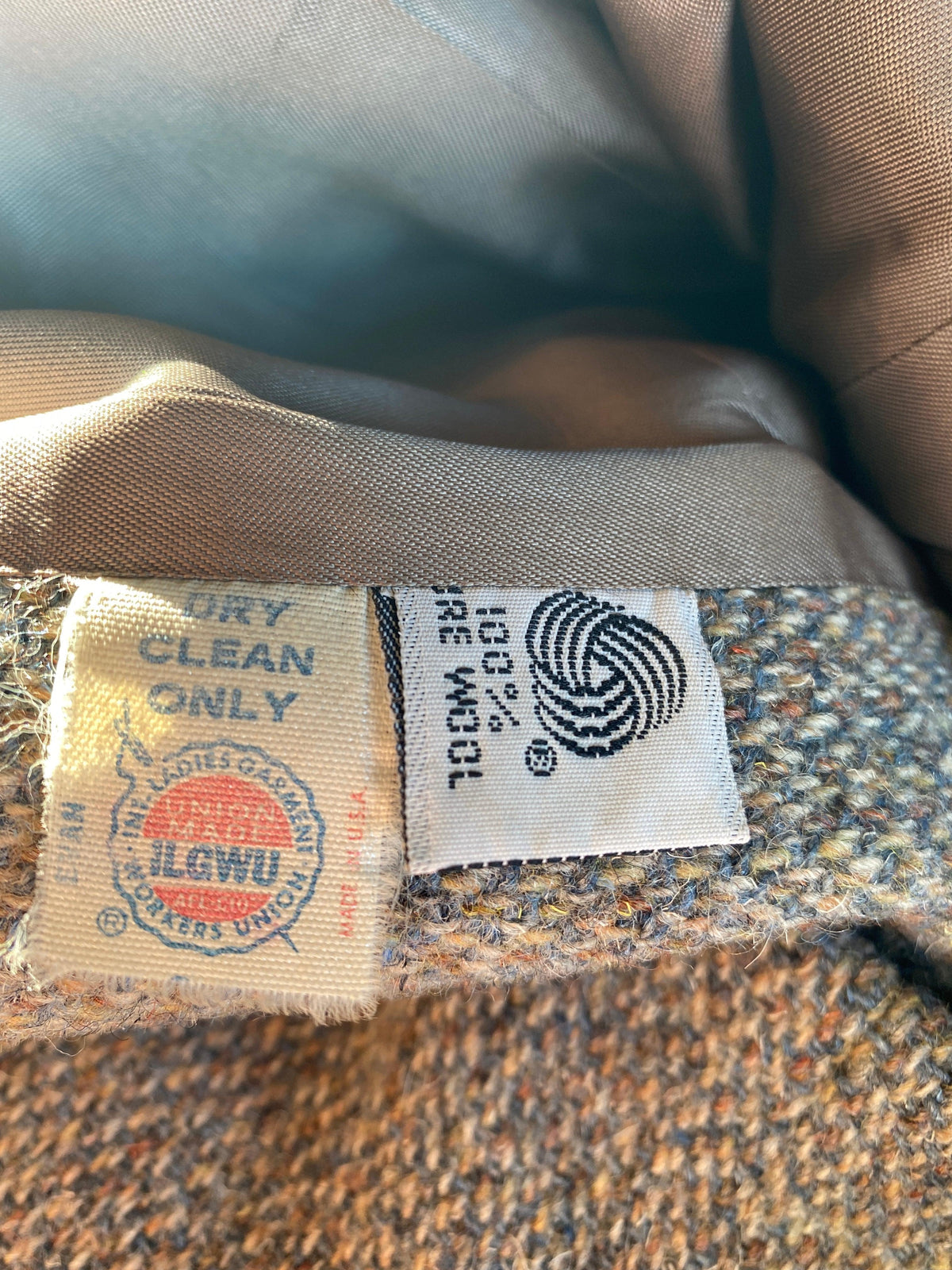 Evan Picone Vintage 100% Wool Tweed Single Breasted Jacket Brown UK Size 10 - Ava & Iva