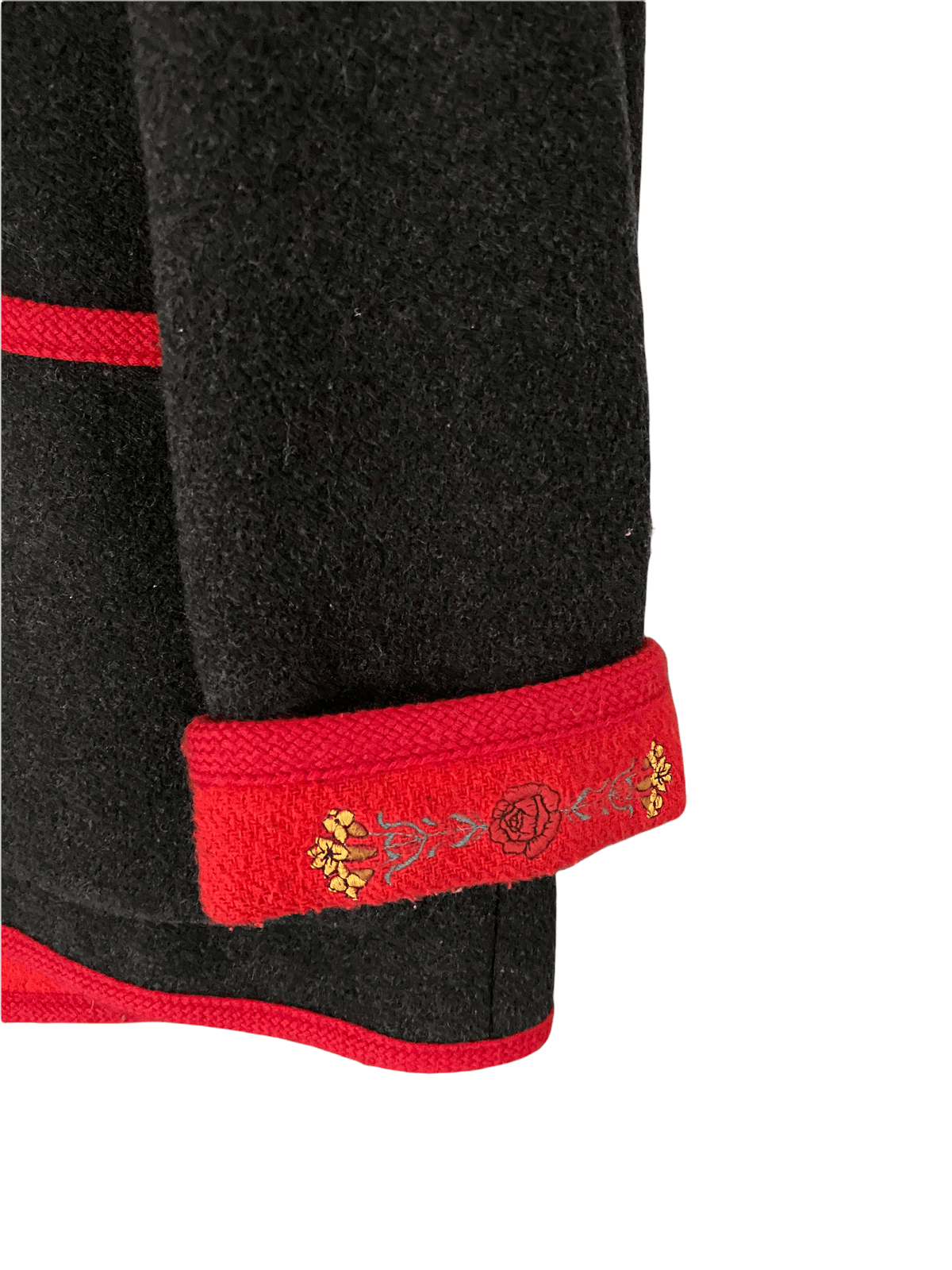 Laura Lebek Wool Mix Jacket Dark Grey with Red Edging UK Size 16 - Ava & Iva