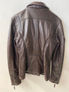 Cousins Brown Leather Biker Style Jacket Padded UK Size 10 - Ava & Iva
