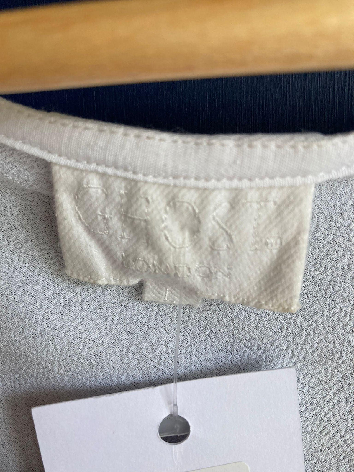 Ghost White Long Sleeved Beach Cover Up Style Dress UK Size Large - Ava & Iva