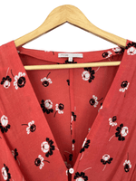 Maje Raspberry Red Flower Print Dress Size 3 / FR40 / UK Size 12 - Ava & Iva