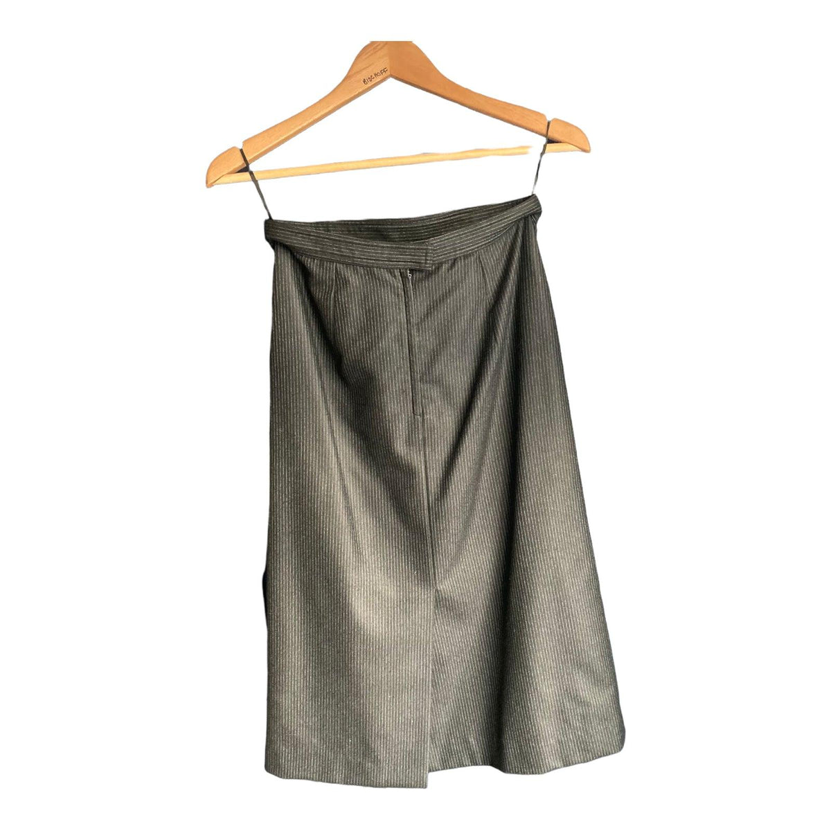 World Couture Wool Grey Pinstripe Skirt Suit Jacket UK Size 12 Skirt UK Size 8 - Ava & Iva