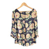 Clements Ribeiro Black Multi-Coloured 3/4 Sleeve Tunic Top UK Size 20 - Ava & Iva