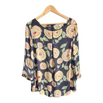 Clements Ribeiro Black Multi-Coloured 3/4 Sleeve Tunic Top UK Size 20 - Ava & Iva