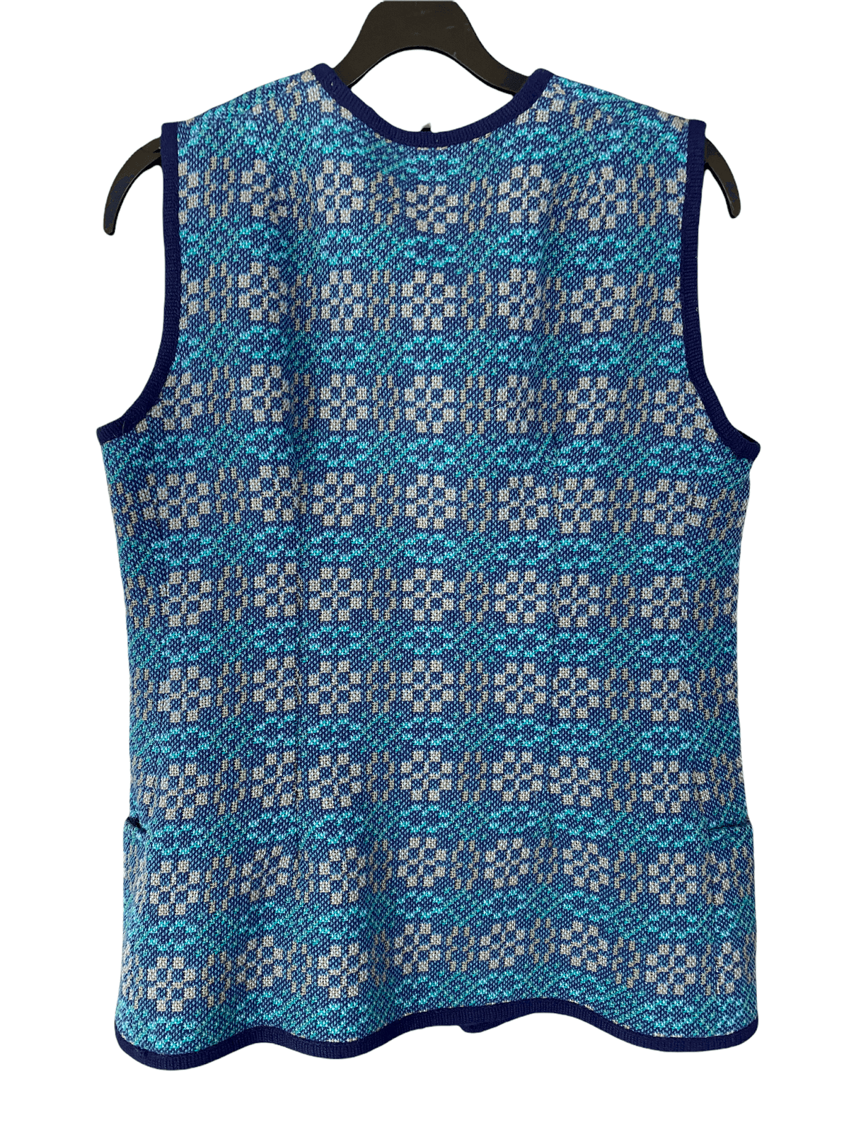 Welsh Wool Eclipse Vintage Waistcoat Blue UK Size 12 - Ava & Iva