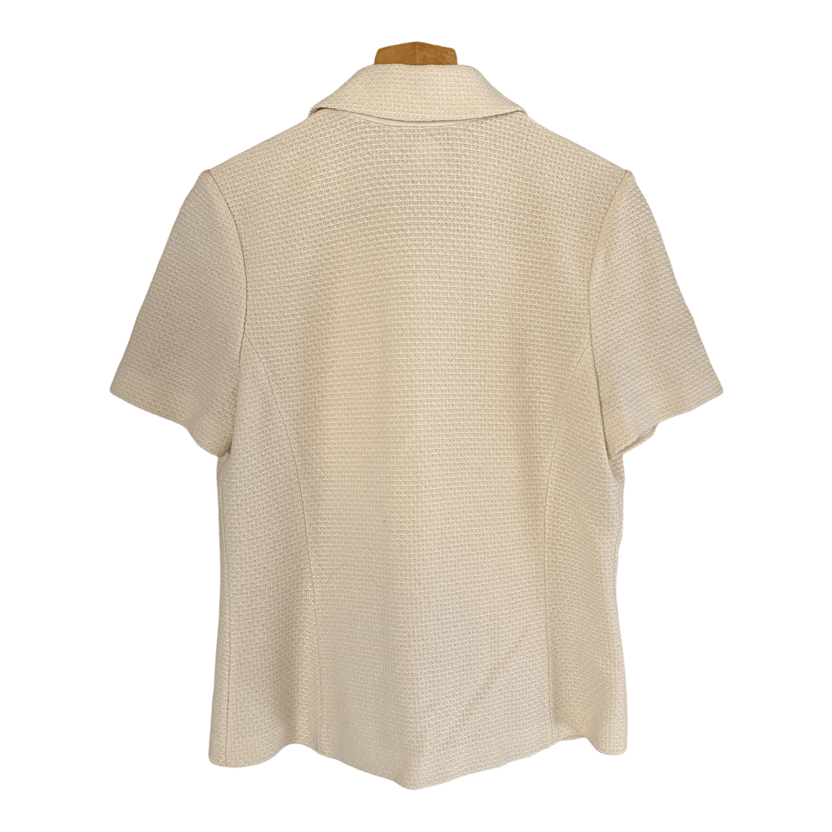 St John Collection by Marie Gray Short Sleeve Jacket Wool Mix Cream Size 8 - Ava & Iva