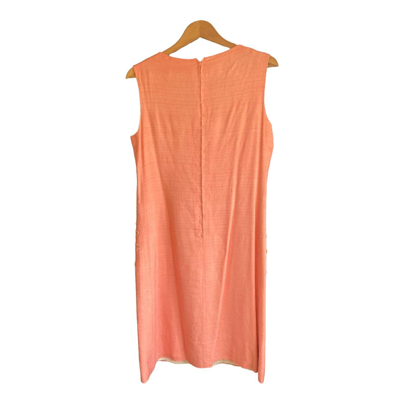 Rolande Linen Look Peach Sleeveless Shift Dress UK Size 12 - Ava & Iva