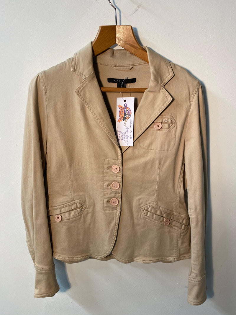 Marc Jacobs Designer Jacket Cotton Taupe Size 12 - Ava & Iva