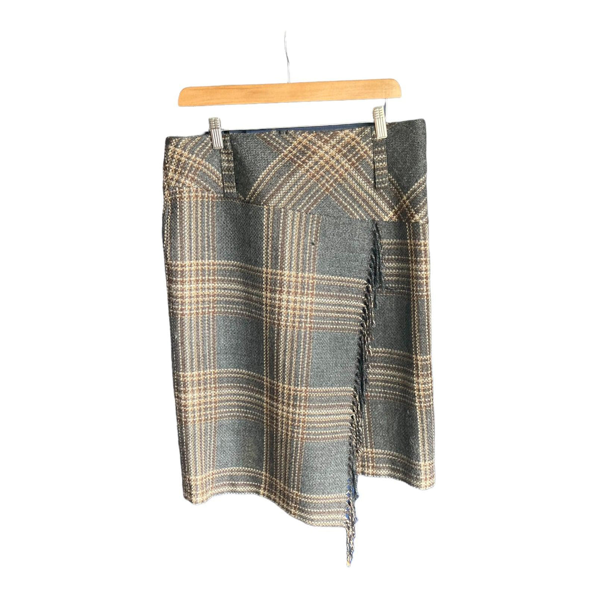 Roxtons Wool Brown Woven Skirt UK Size 12 - Ava & Iva