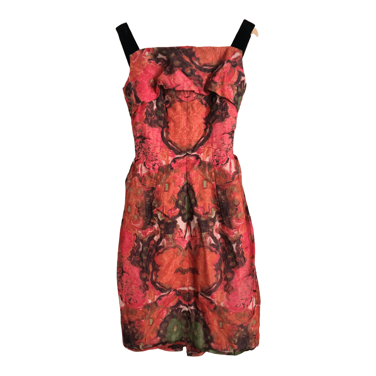 Doree Vintage Chiffon Sleeveless Cocktail Dress Pink Multi Floral Print UK Size 10 - Ava & Iva