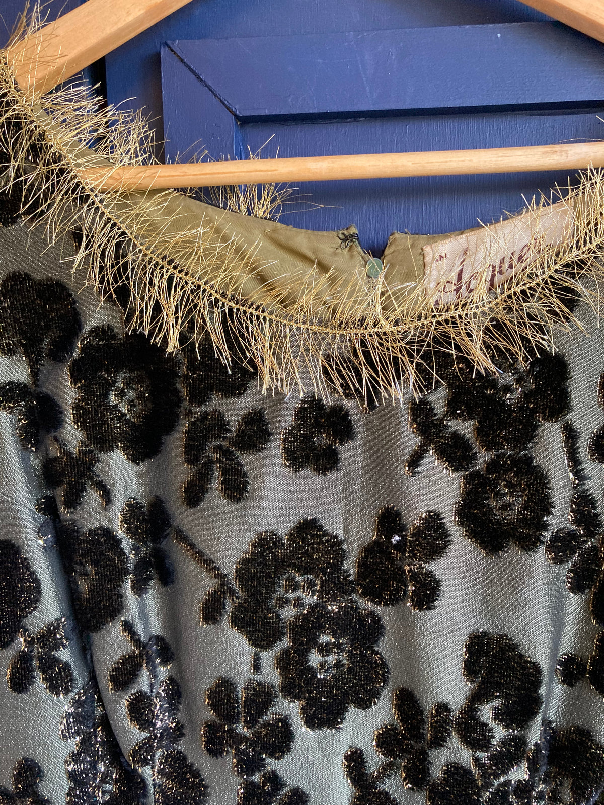 Acquer Vintage Khaki Patterned Short Sleeve Dress UK Size 10 - Ava & Iva