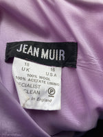 Vintage Jean Muir Lilac Short Sleeved Dress UK Size 18 - Ava & Iva