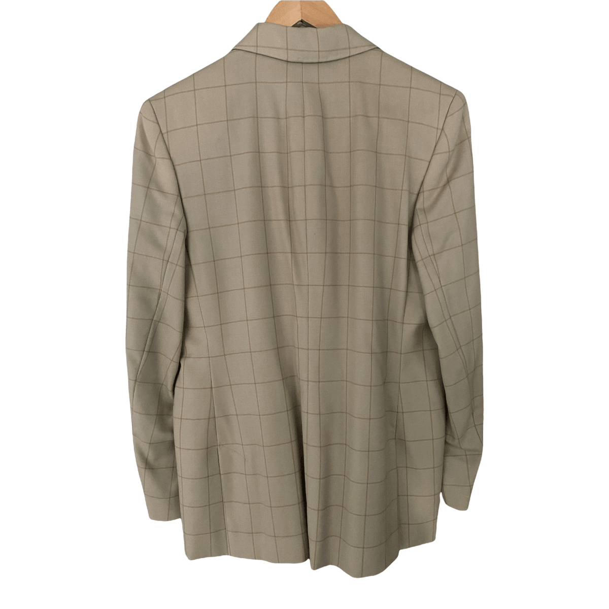 Jaeger Wool and Cashmere Single Breasted Jacket Camel Colour Check UK12 - Ava & Iva