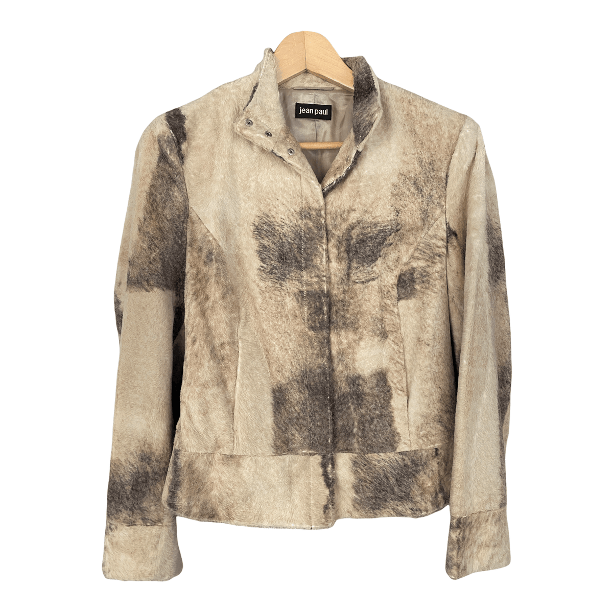 Jean Paul Faux Fur Jacket Cream and Brown UK Size 10 - Ava & Iva